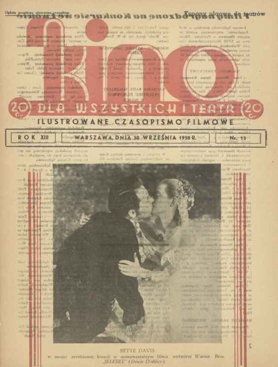 KINO DLA WSZYSTKICH magazine side cover Issue 13 30 September 1938