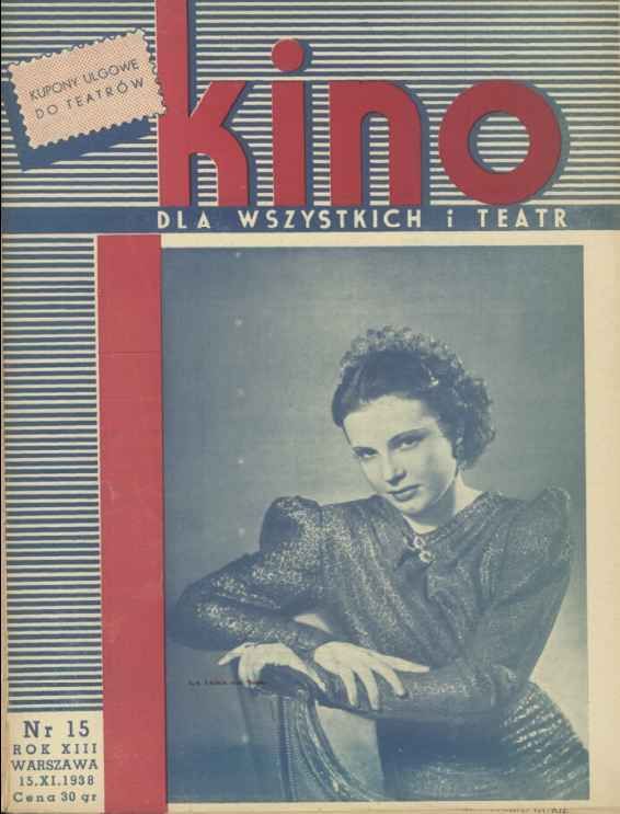 KINO DLA WSZYSTKICH magazine side cover Issue 15 15 November 1938