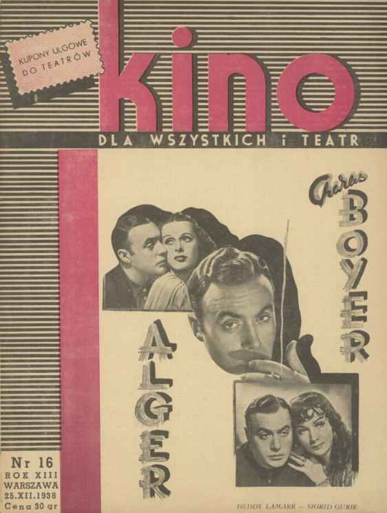 KINO DLA WSZYSTKICH magazine side cover Issue 16 25 December 1938
