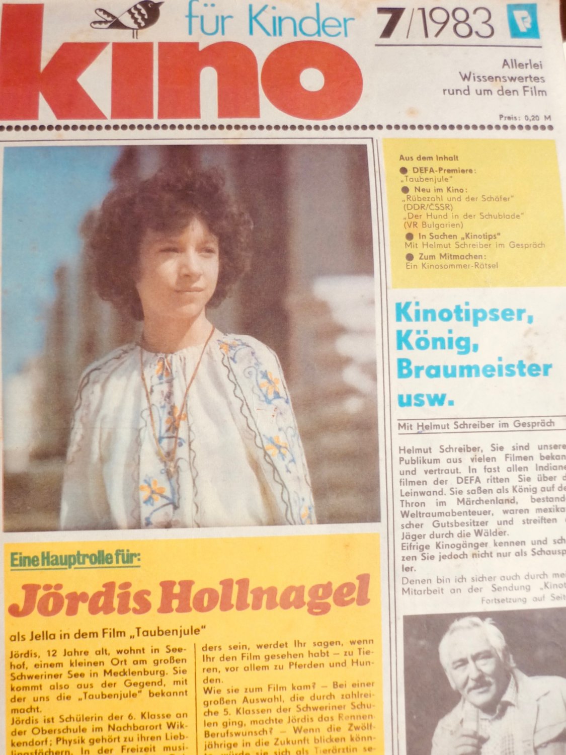 KINO FUR KINDER magazine side cover Issue 7   1983