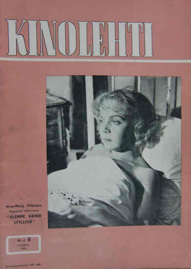 KINOLEHTI magazine side cover Issue 6  1954