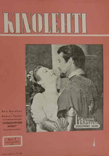 KINOLEHTI magazine side cover Issue 1  1955