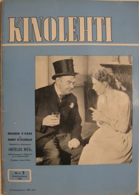 KINOLEHTI magazine side cover Issue 3   1953
