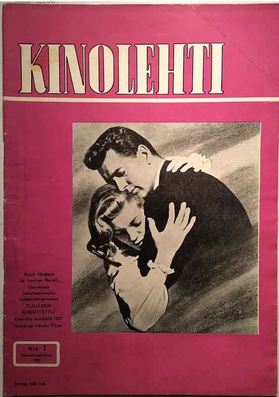 KINOLEHTI magazine side cover Issue 1   1957
