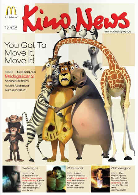 KINO NEWS magazine side cover December 2008