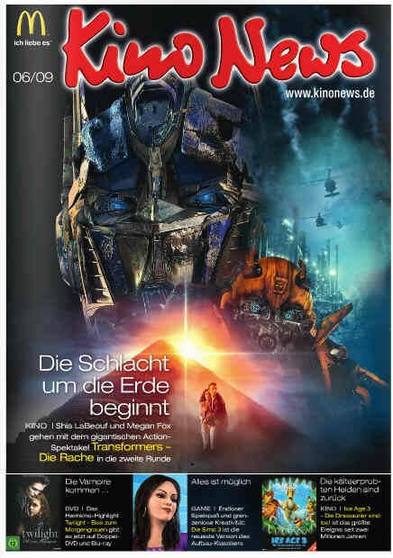 KINO NEWS magazine side cover June 2009