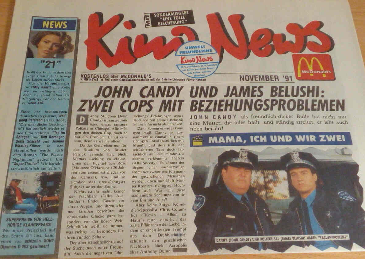 KINO NEWS magazine side cover November 1991