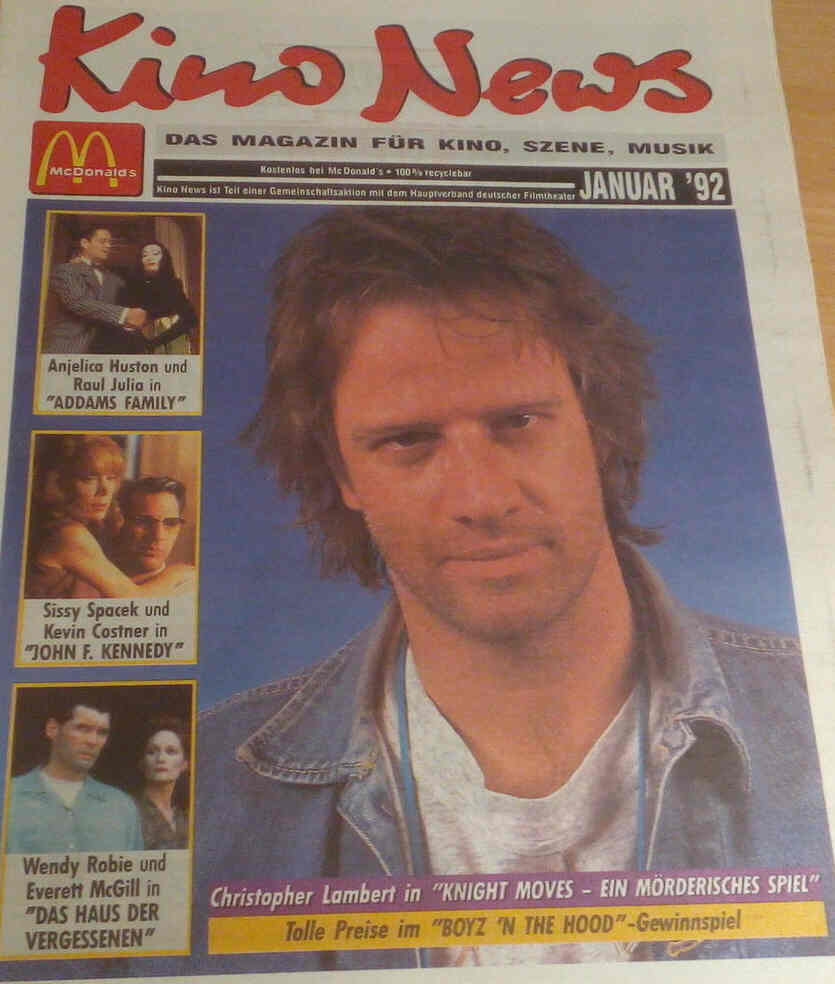 KINO NEWS magazine side cover January 1992