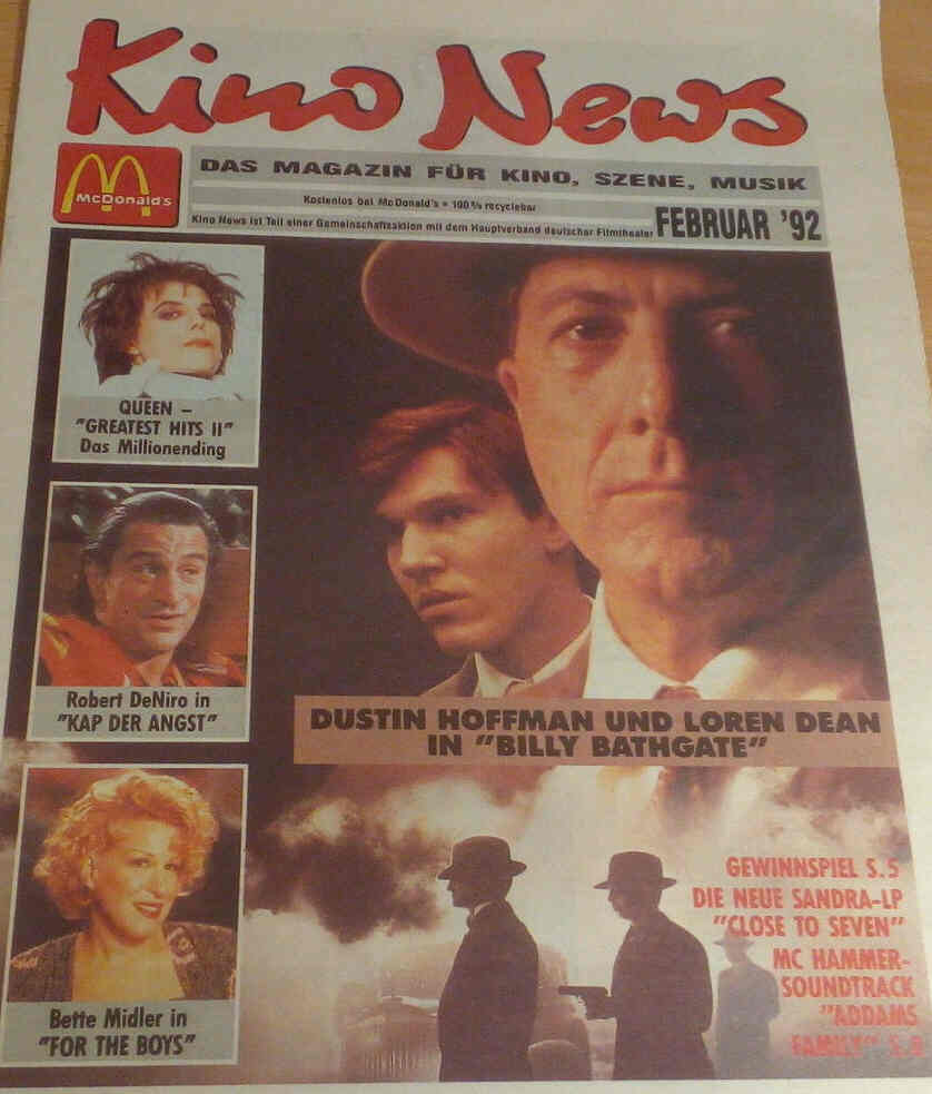 KINO NEWS magazine side cover February 1992