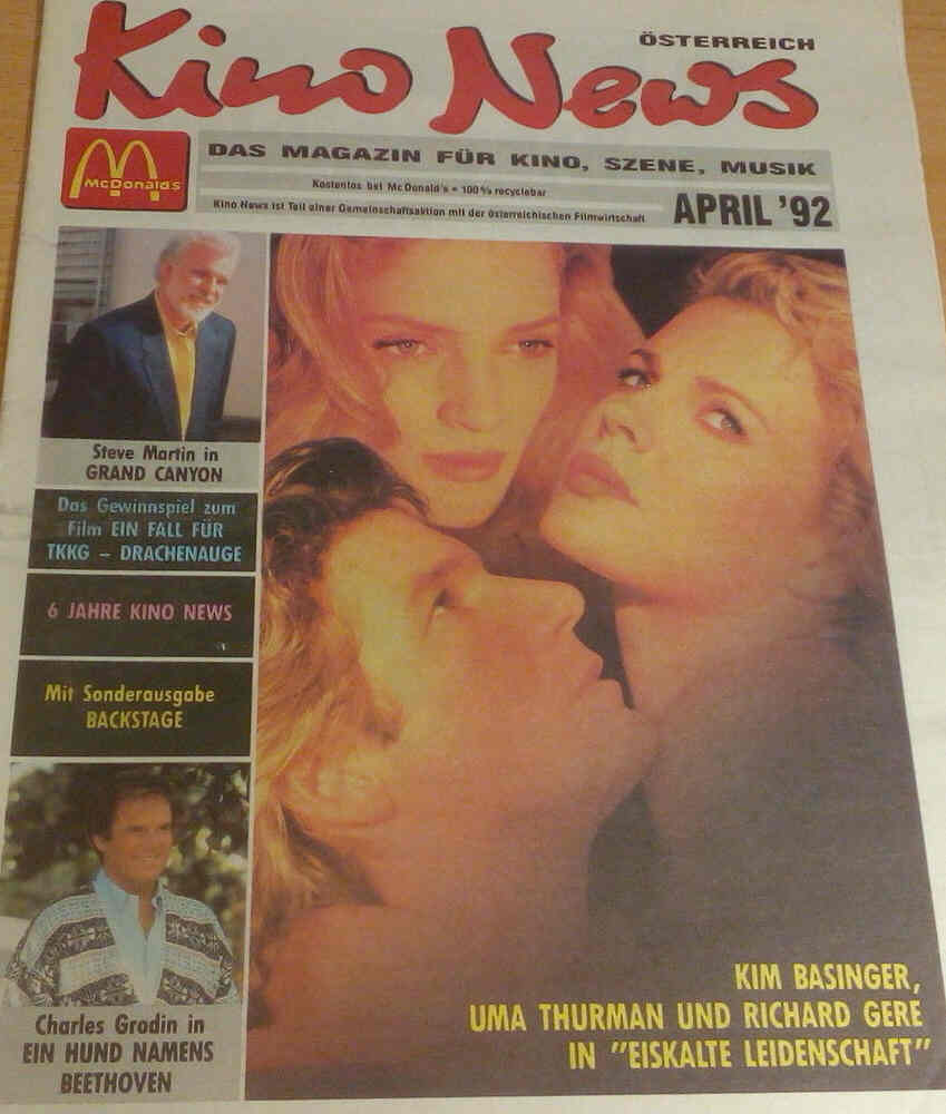 KINO NEWS magazine side cover April 1992