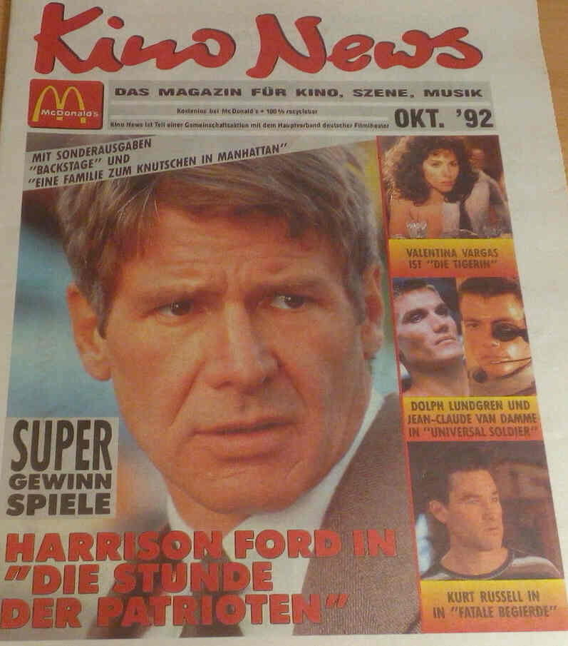 KINO NEWS magazine side cover October 1992