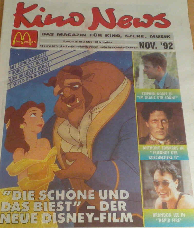 KINO NEWS magazine side cover November 1992
