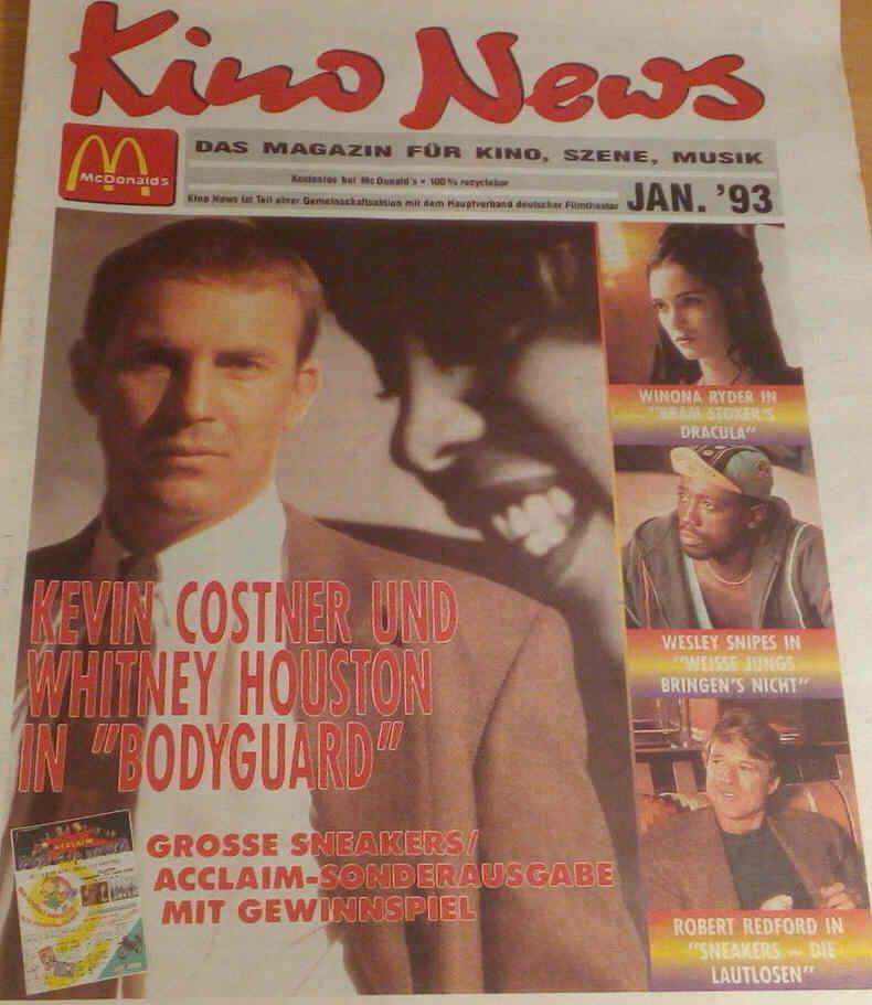 KINO NEWS magazine side cover January 1993