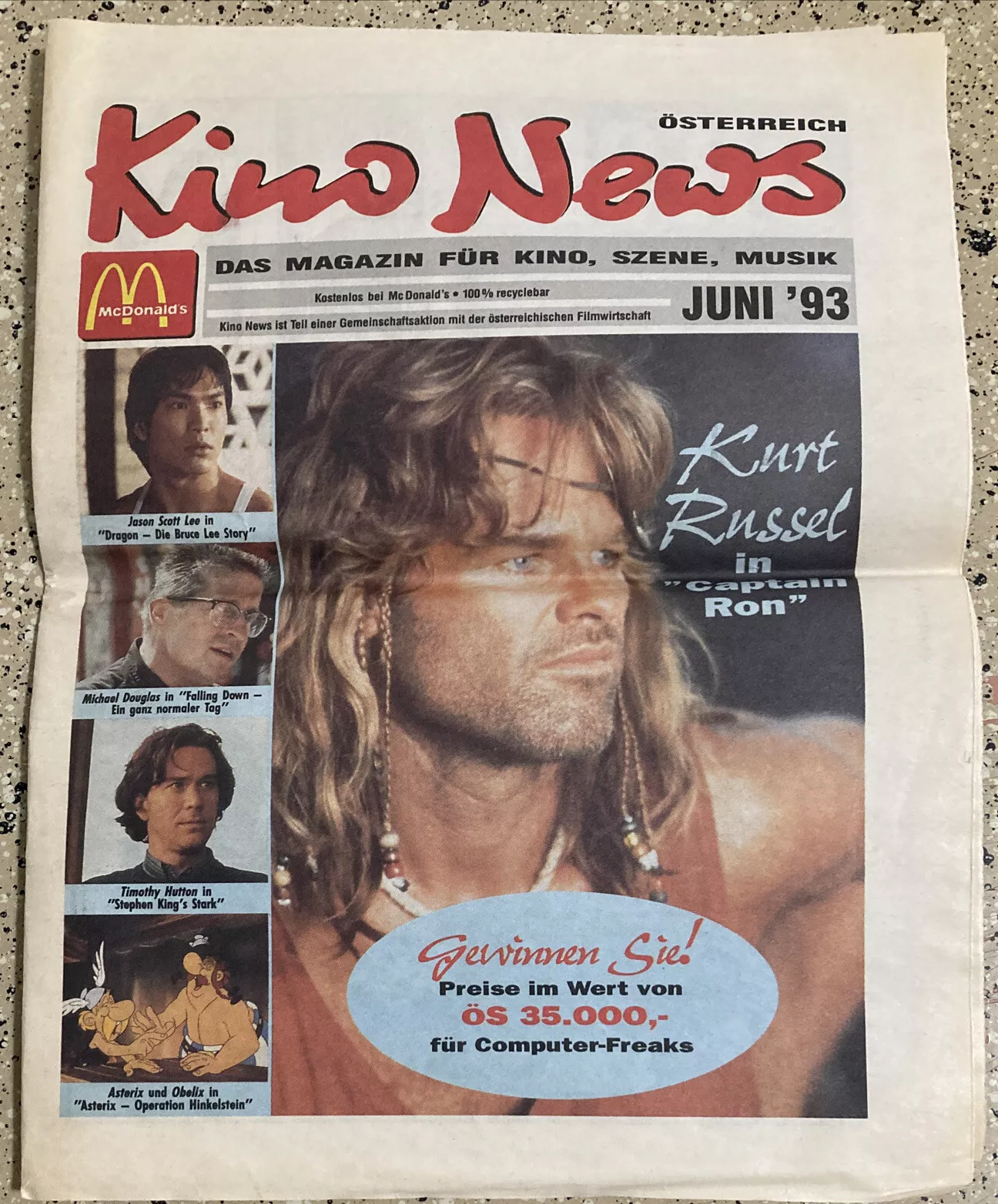 KINO NEWS magazine side cover  June 1993