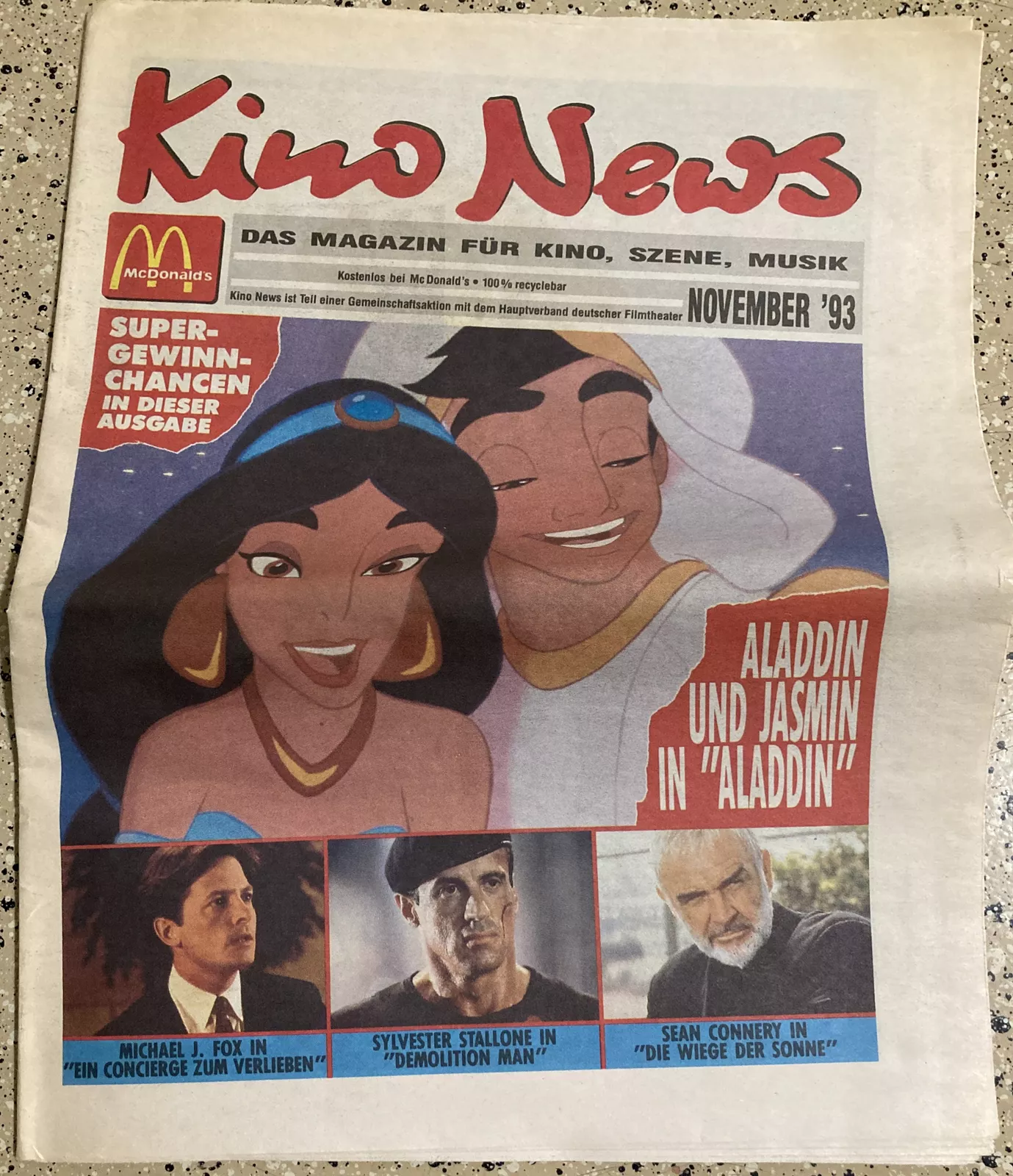 KINO NEWS magazine side cover  November 1993