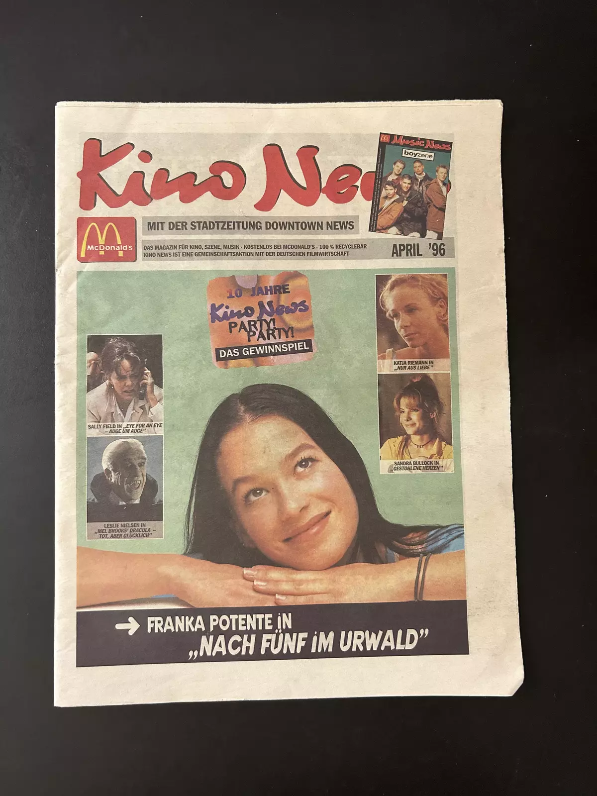 KINO NEWS magazine side cover  April 1996