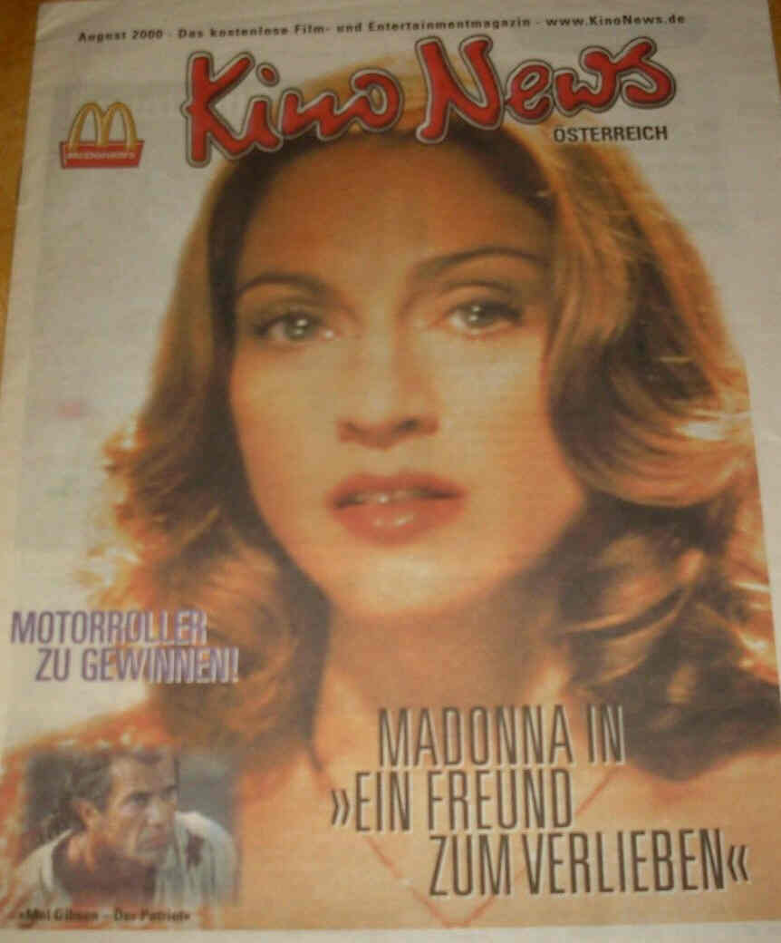 KINO NEWS magazine side cover August 2000