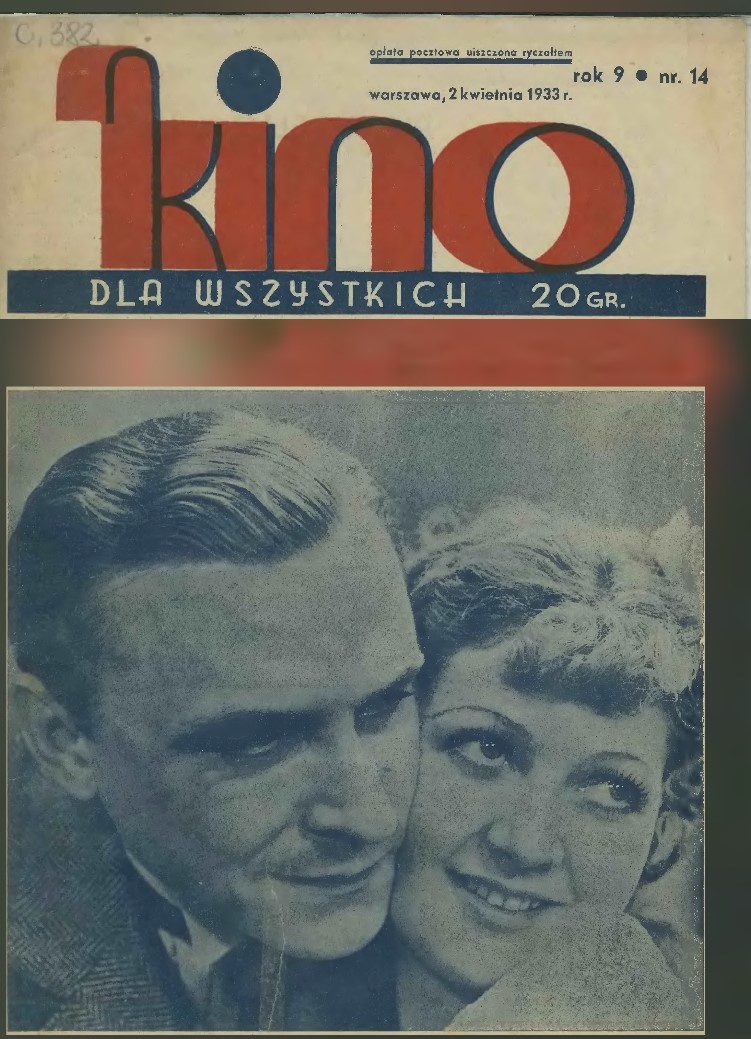 KINO DLA WSZYSTKICH magazine side cover Issue 14  Vol 9 No  14 3 April 1933