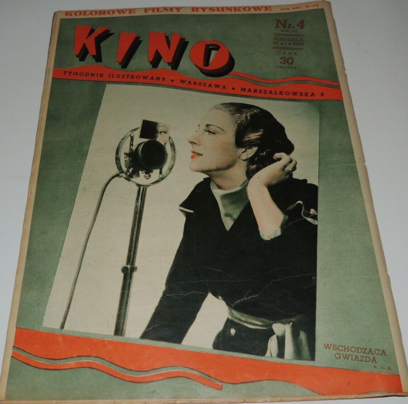 KINO TYGODNIK ILUSTROWANY magazine side cover Issue 4 26 January 1936