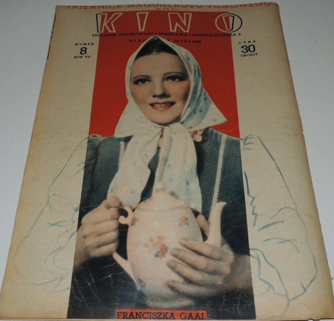 KINO TYGODNIK ILUSTROWANY magazine side cover Issue 8 23 February 1936