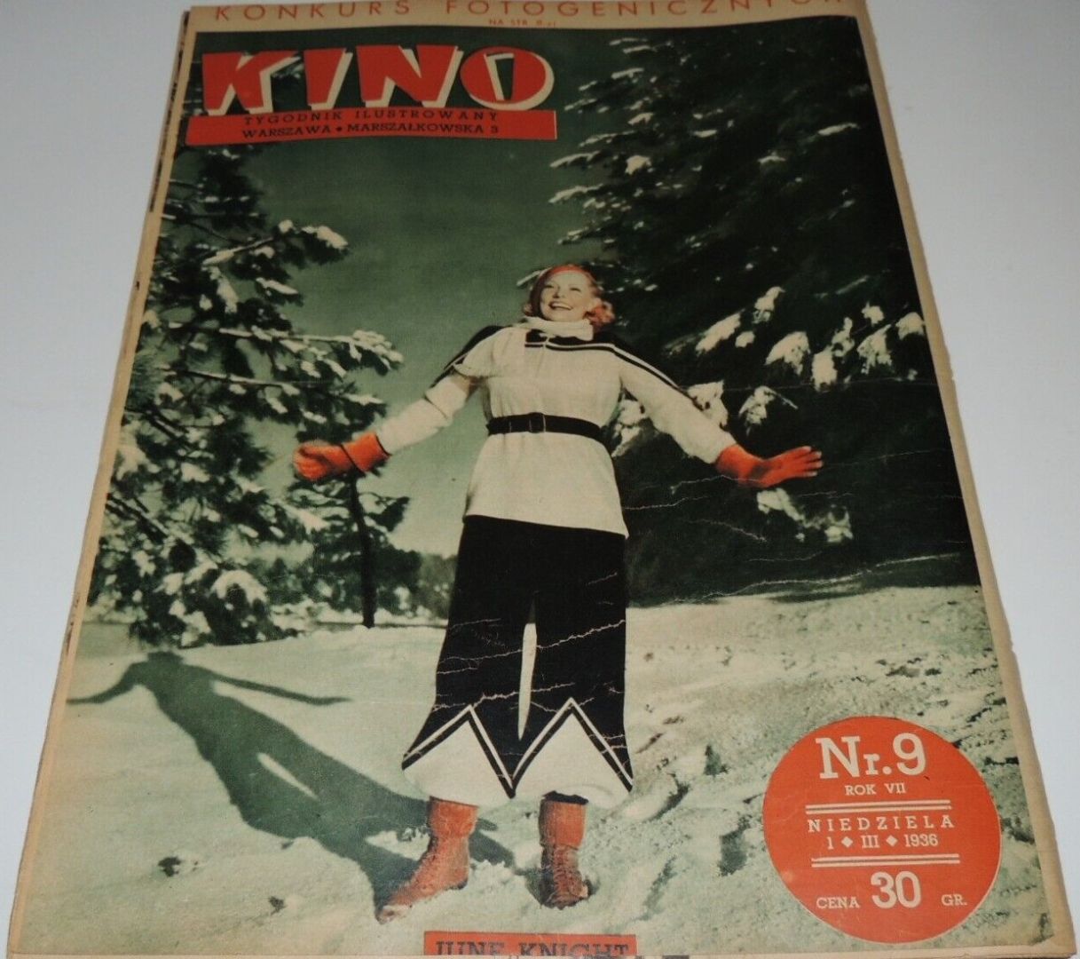 KINO TYGODNIK ILUSTROWANY magazine side cover Issue 9 1 March 1936