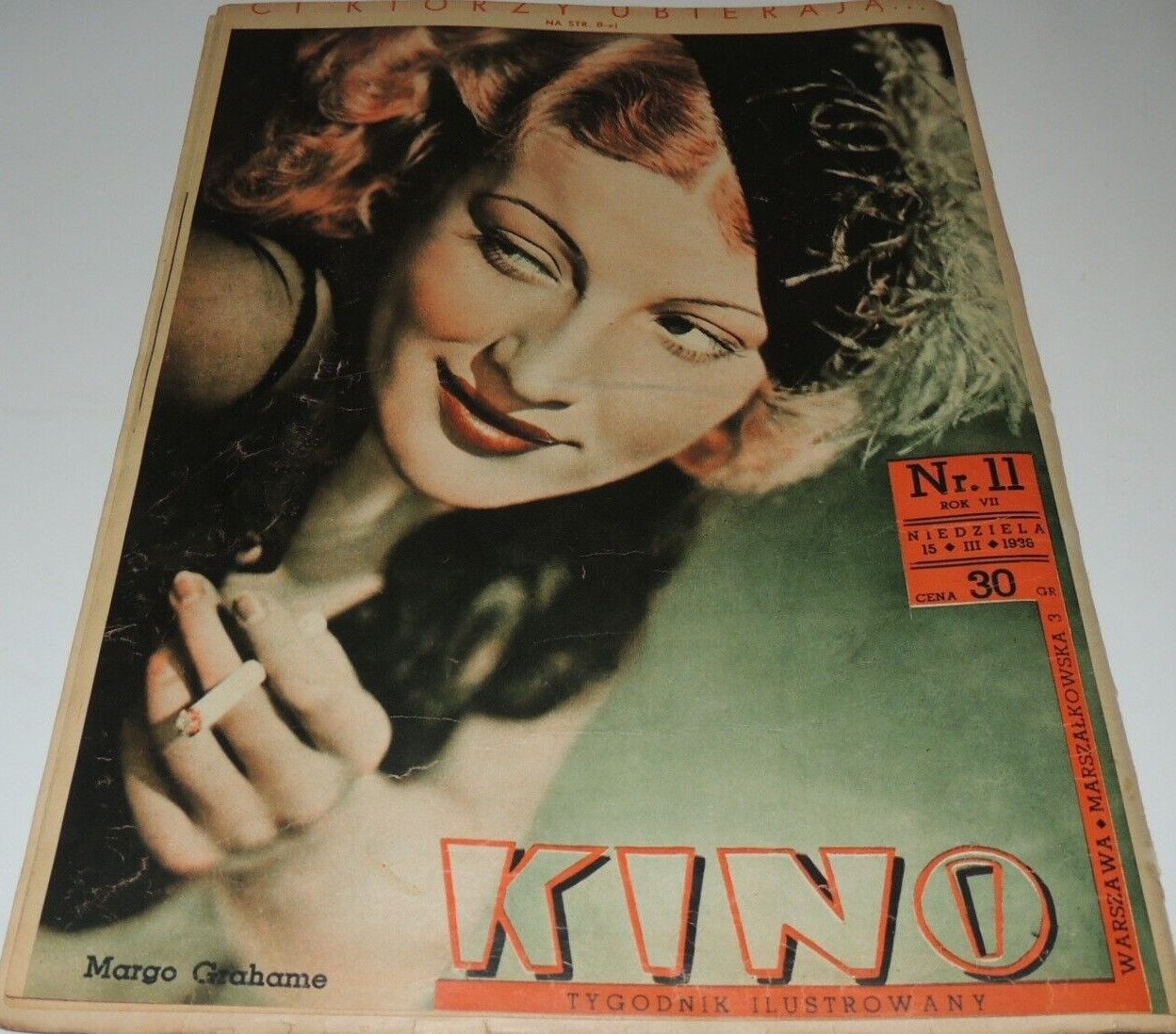 KINO TYGODNIK ILUSTROWANY magazine side cover Issue 11 15 March 1936