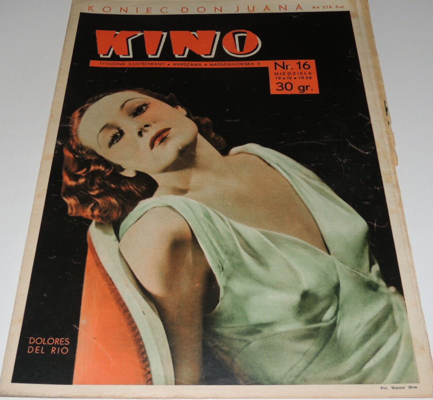 KINO TYGODNIK ILUSTROWANY magazine side cover Issue 16 19 April 1936