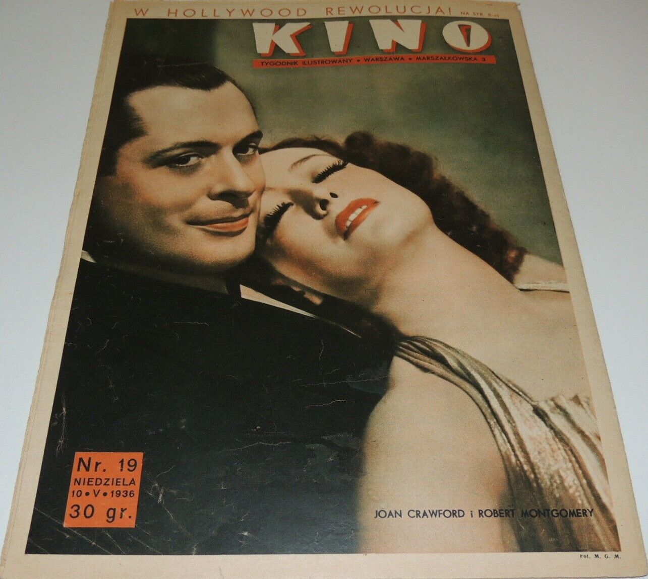 KINO TYGODNIK ILUSTROWANY magazine side cover Issue 19 10 May 1936