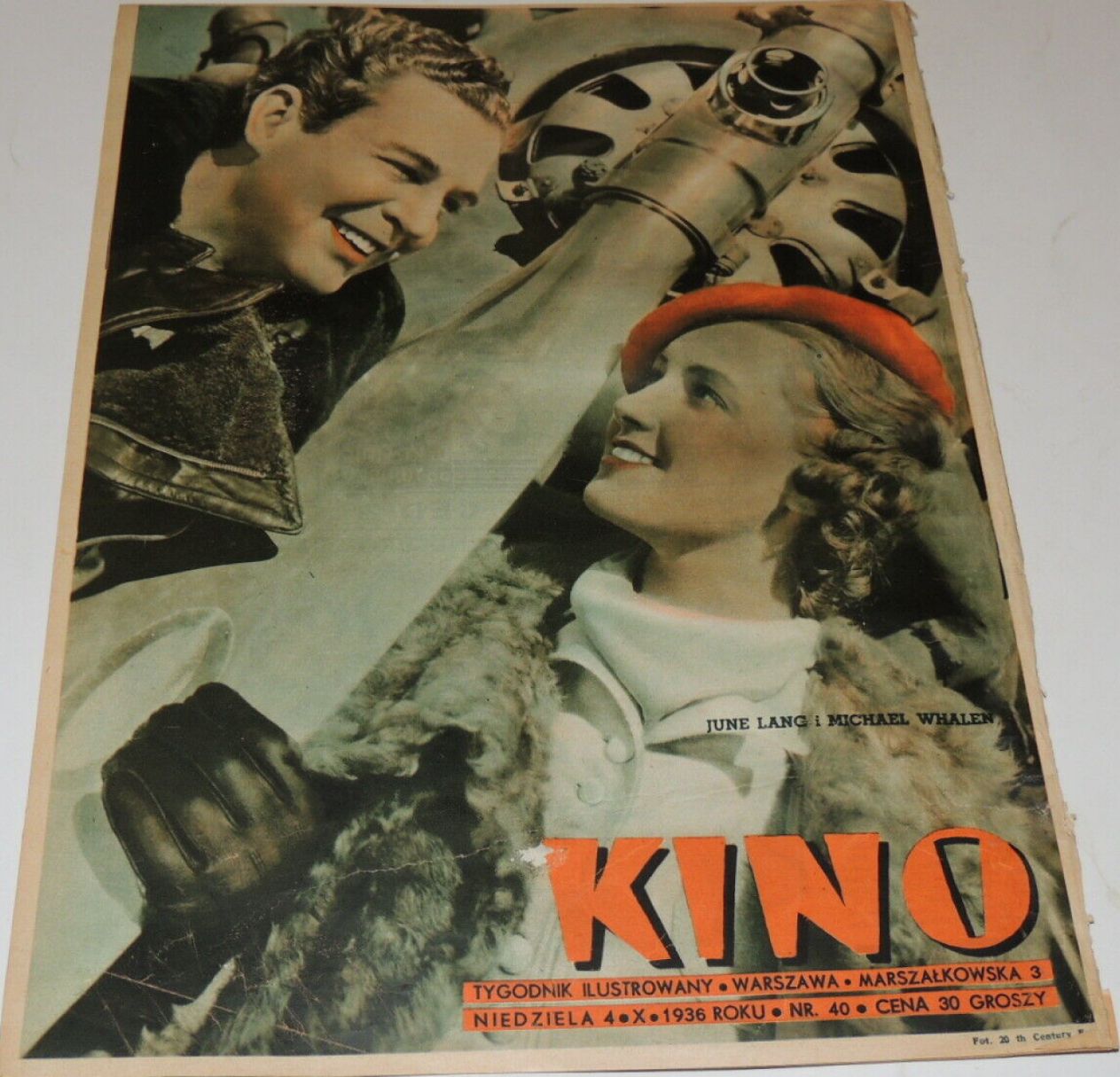 KINO TYGODNIK ILUSTROWANY magazine side cover Issue 40 4 October 1936