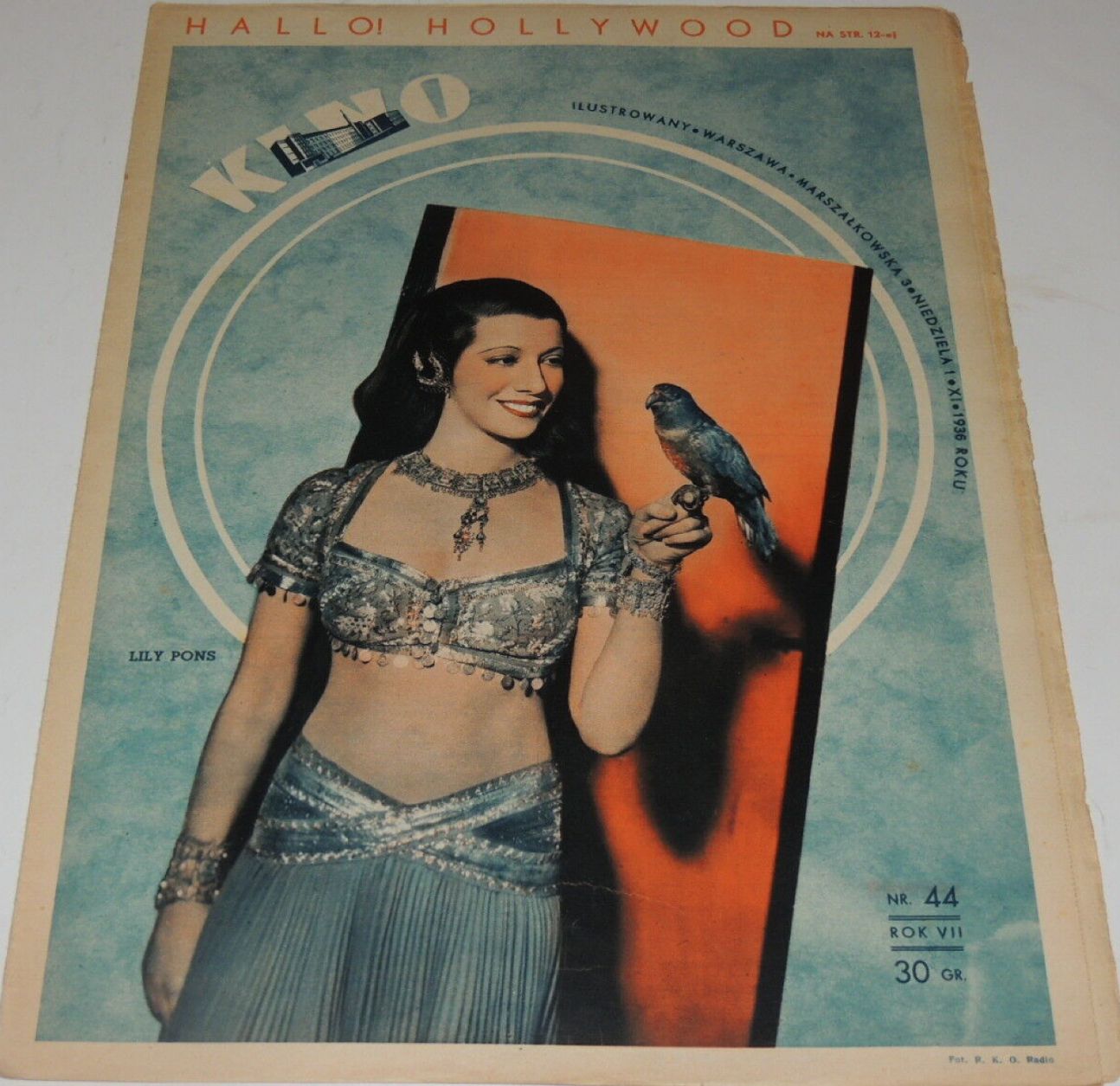 KINO TYGODNIK ILUSTROWANY magazine side cover Issue 44 1 November 1936