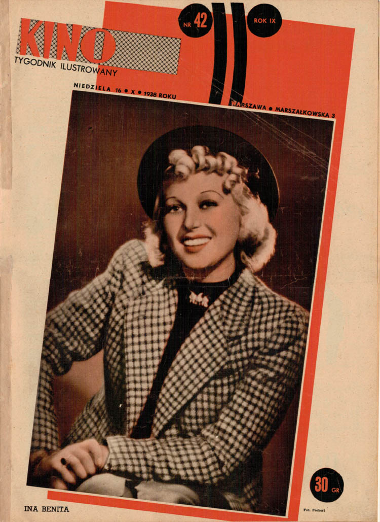 KINO TYGODNIK ILUSTROWANY magazine side cover Issue 42 16 October 1938