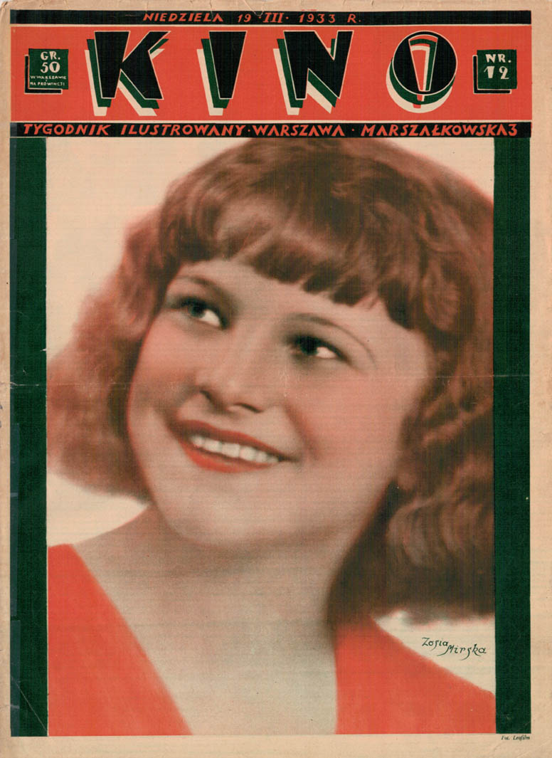 KINO TYGODNIK ILUSTROWANY magazine side cover Issue 12 19 March 1933