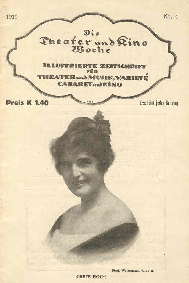 THEATER UND KINOWOCHE | DIE magazine side cover Issue 4 2 February 1919