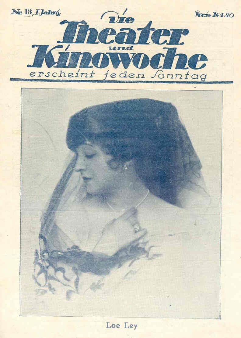 THEATER UND KINOWOCHE | DIE magazine side cover Issue 13 6 April 1919