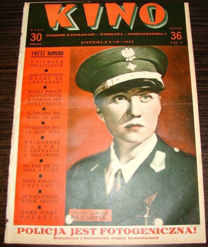 KINO TYGODNIK ILUSTROWANY magazine side cover Issue 36 8 September 1935