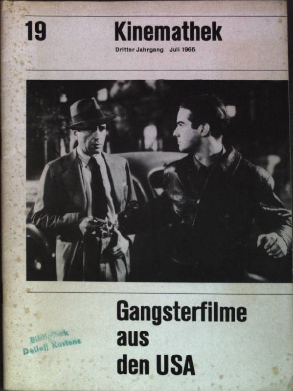 KINEMATHEK magazine side cover Issue 19  July 1965