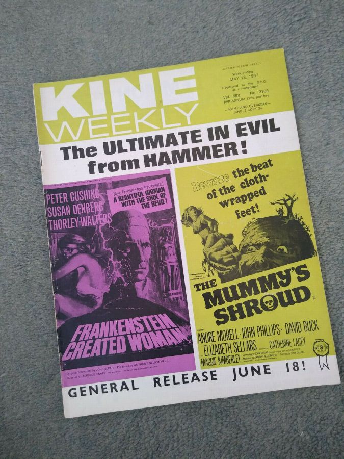 KINE WEEKLY magazine side cover 13 May 1967
