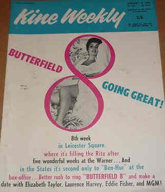 KINE WEEKLY magazine side cover 5 January 1961