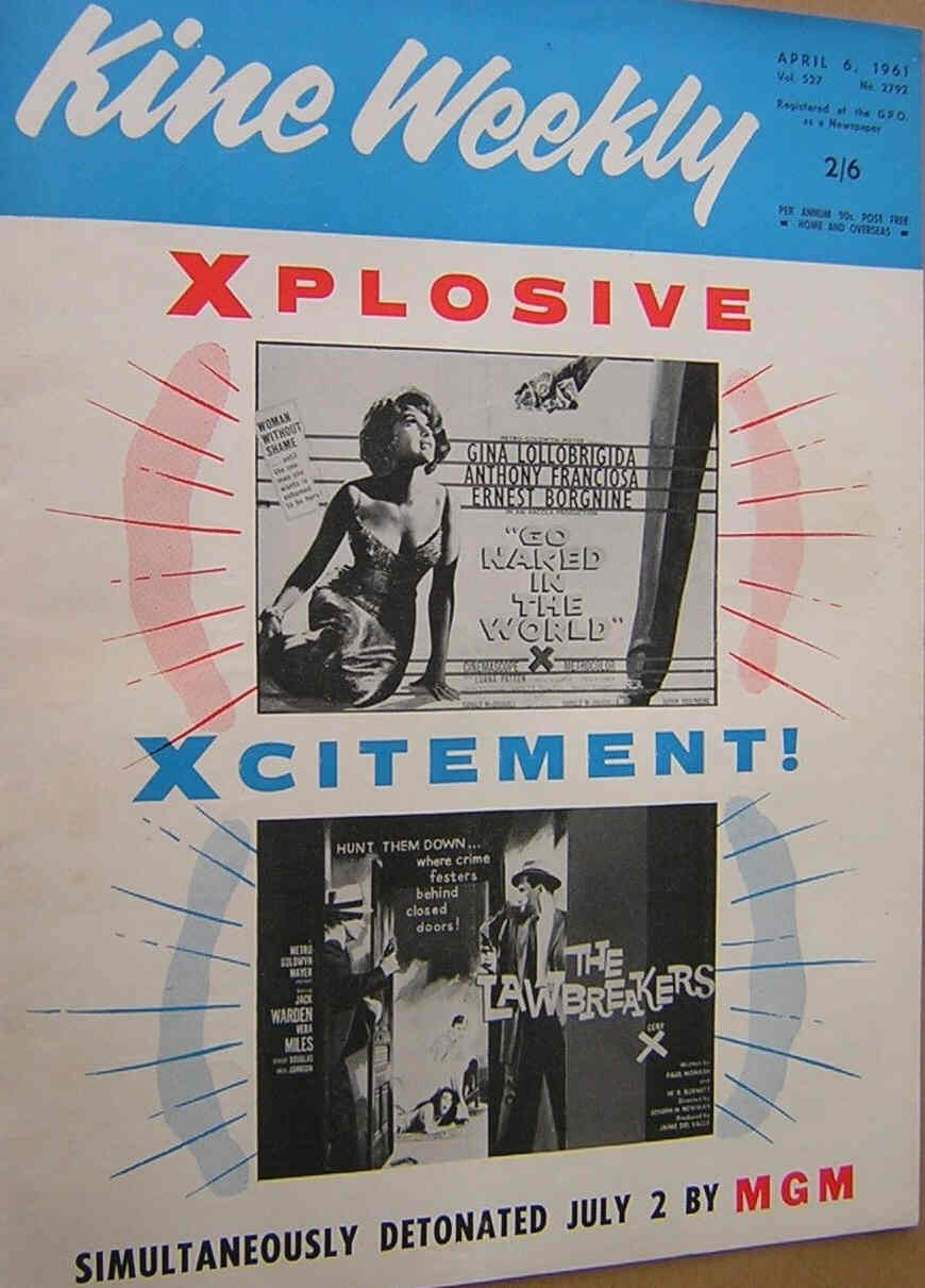 KINE WEEKLY magazine side cover 6 April 1961