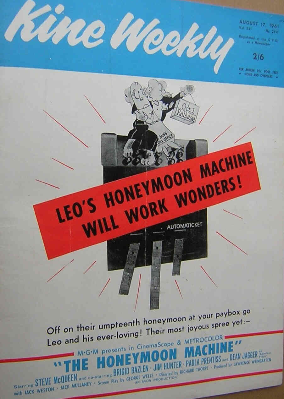 KINE WEEKLY magazine side cover 17 August 1961