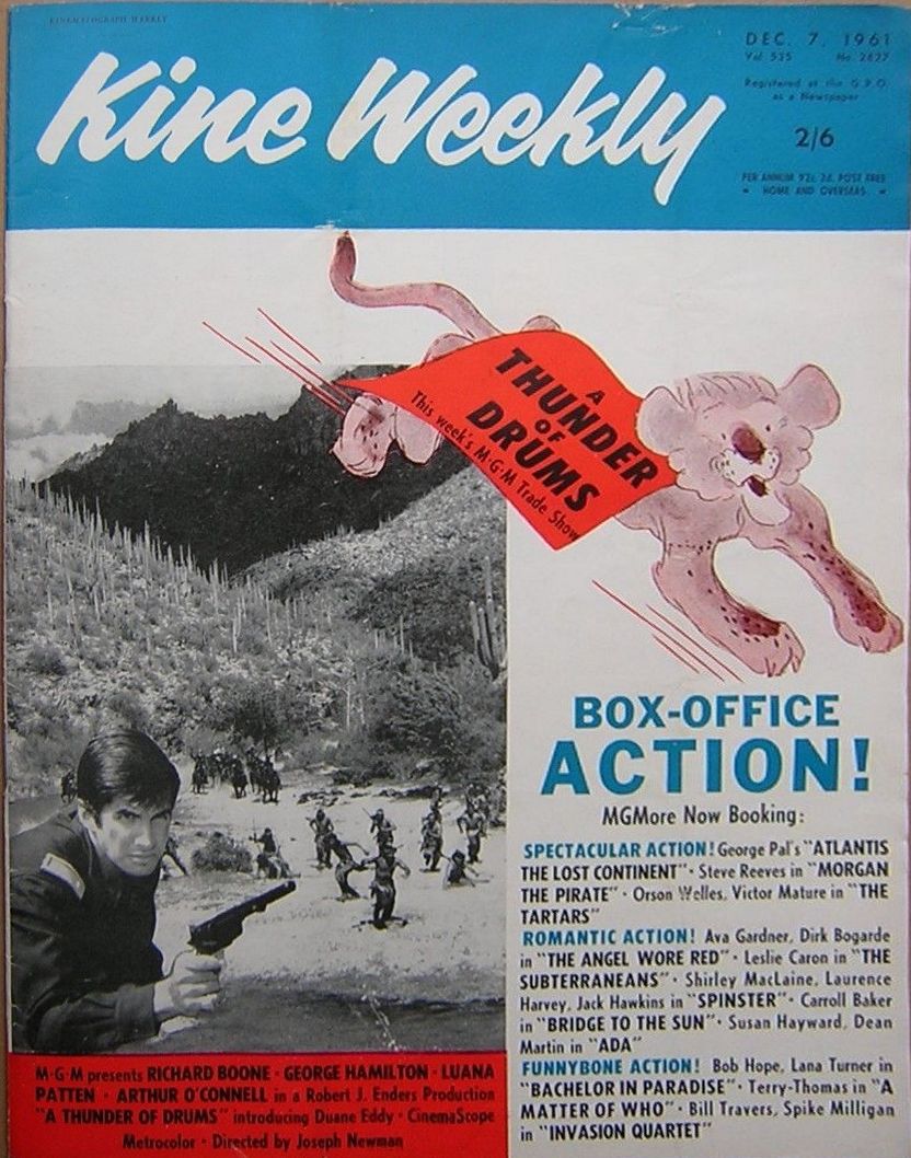 KINE WEEKLY magazine side cover 7 December 1961