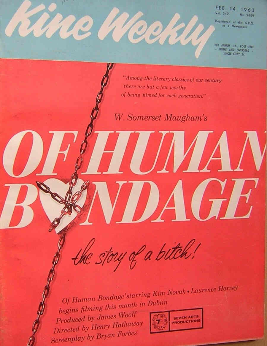 KINE WEEKLY magazine side cover 14 February 1963