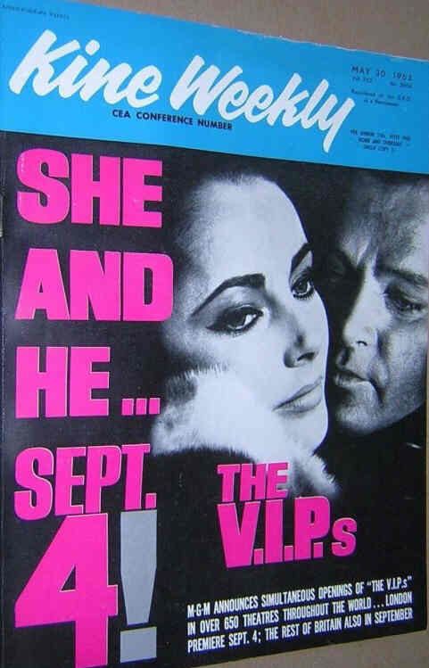 KINE WEEKLY magazine side cover 30 May 1963