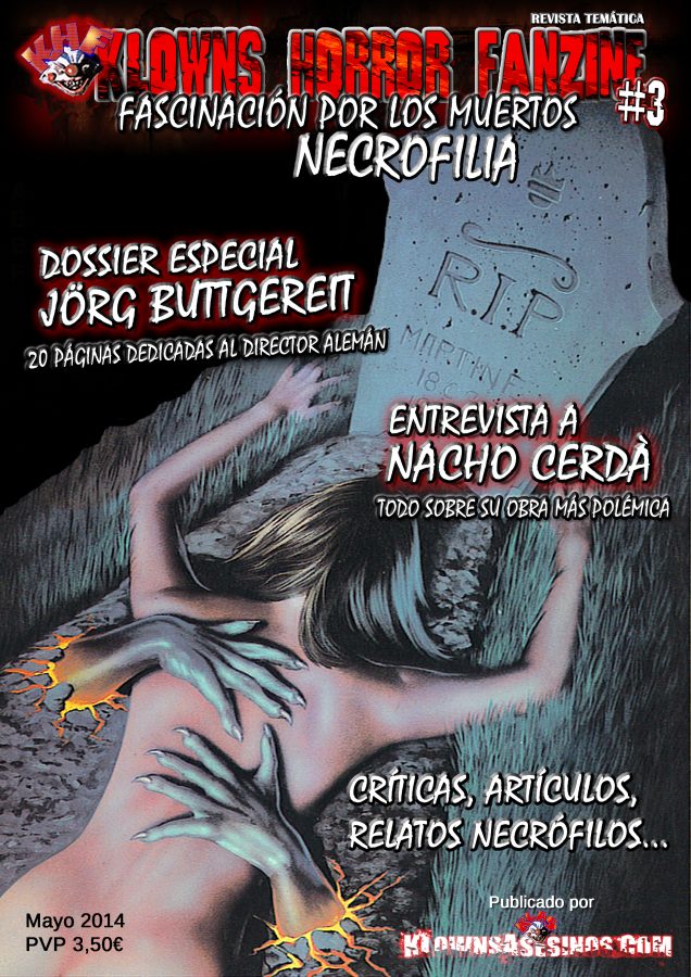 KLOWNS HORROR FANZINE magazine side cover Issue 3 May 2014