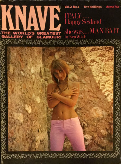 KNAVE magazine side cover  Vol 2 No  1  February 1970