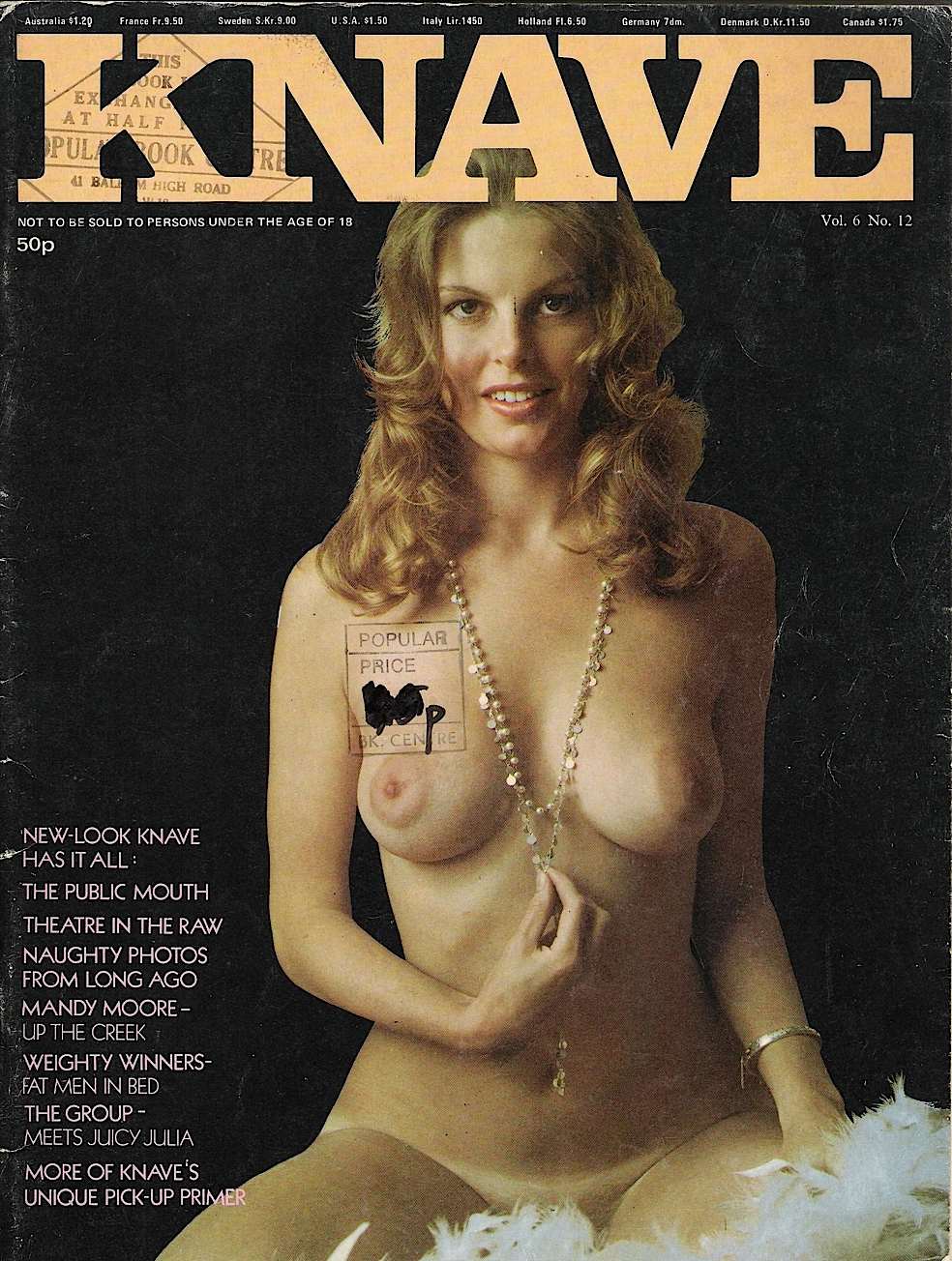 KNAVE magazine side cover  Vol 6 No  12  December 1974