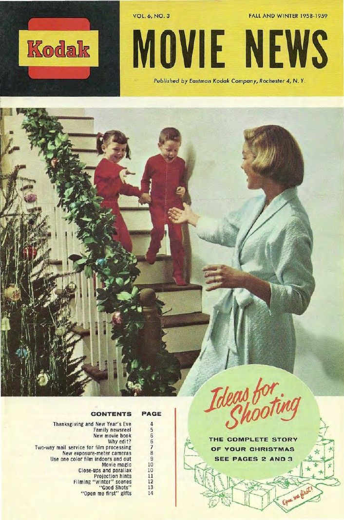 KODAK MOVIE NEWS magazine side cover  Vol 6 No  3 Fall 1958