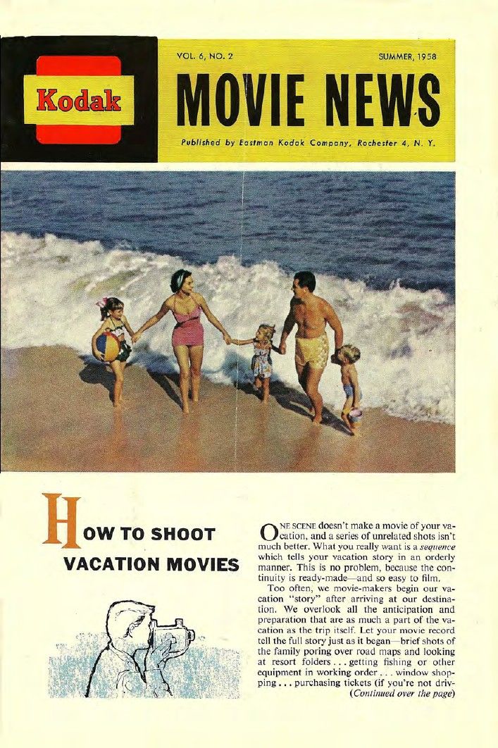 KODAK MOVIE NEWS magazine side cover  Vol 6 No  2 Summer 1958