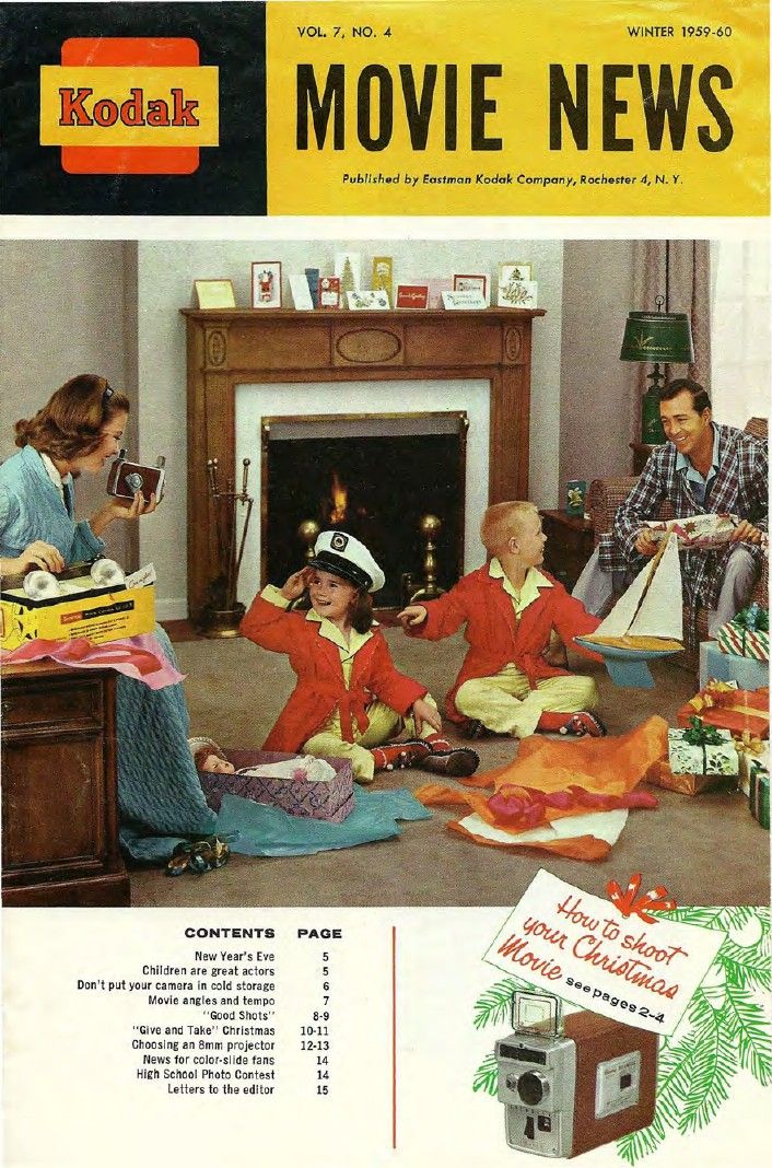 KODAK MOVIE NEWS magazine side cover  Vol 7 No  4 Winter 1959