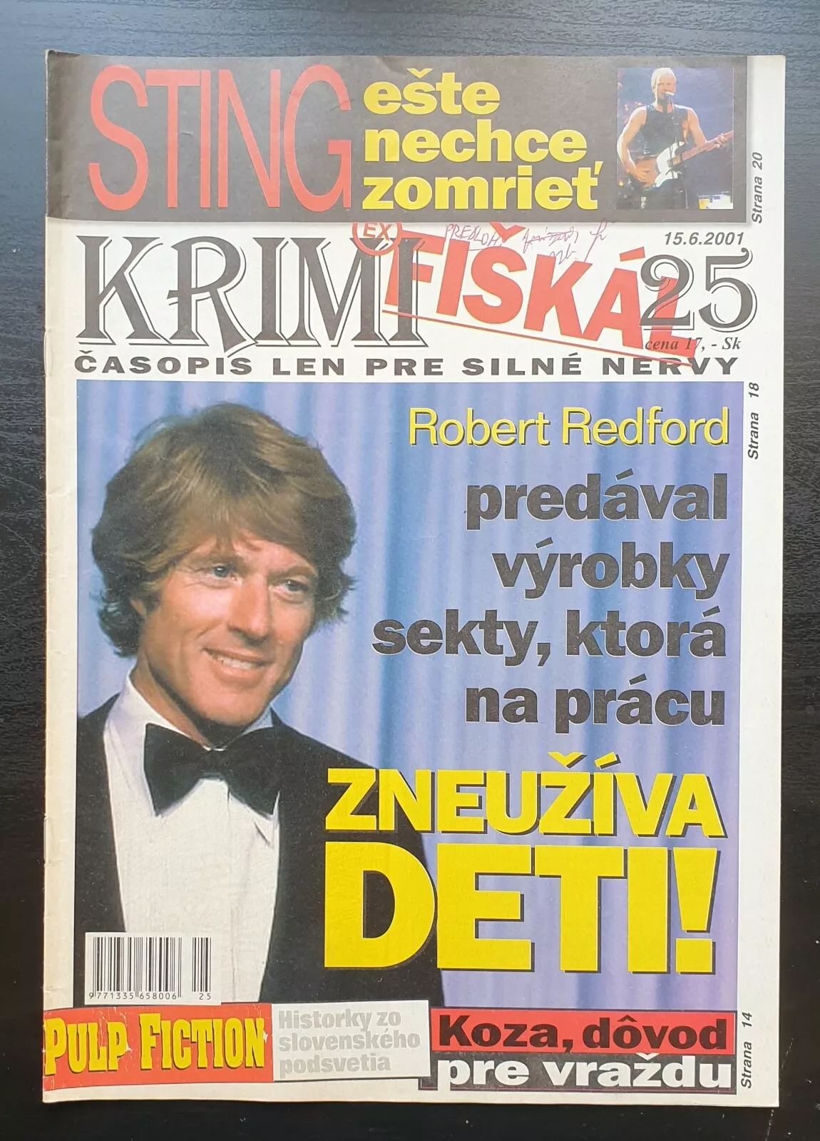 KRIMI FISKAL magazine side cover 15 June 2001